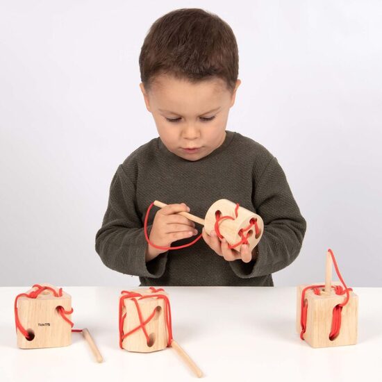 Montessori Wooden Lacing Shapes
